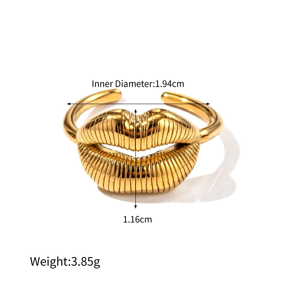 Waterproof Silver Lip Shape Ring*Lip Signet Ring*Open Ring*Tarnish Free*JD - Picture 5 of 5